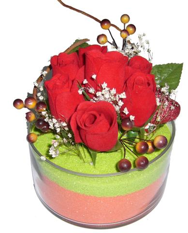  Ankara hediye sevgilime hediye çiçek  7 adet kirmizi gül cam içinde sevdiklerinize 
