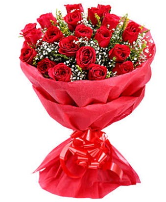 21 adet kırmızı gülden modern buket  Ankara çiçek gönderme 