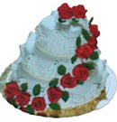  Ankara anneler günü çiçek yolla  3 katli güllerle süslü pasta