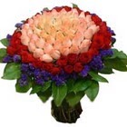 71 adet renkli gül buketi   Ankara ucuz çiçek gönder 