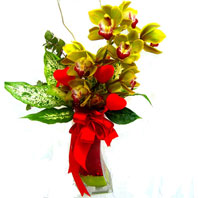  Ankara uluslararası çiçek gönderme  1 adet dal orkide ve cam yada mika vazo tanzim