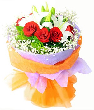  Ankara çiçek gönderme sitemiz güvenlidir  1 dal kazablanka 7 adet kırmızı gül buketi