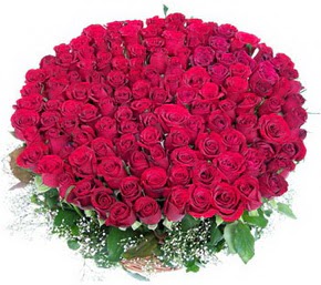  Ankara online çiçekçi , çiçek siparişi  100 adet kırmızı gülden görsel buket