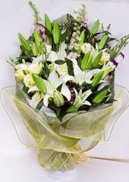  Ankara çiçek servisi , çiçekçi adresleri  3 adet kazablankalardan görsel buket çiçeği