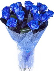 9 adet mavi gülden buket çiçeği  Ankara İnternetten çiçek siparişi 