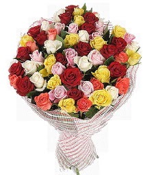 51 adet rengarenk gül buketi  Ankara çiçek mağazası , çiçekçi adresleri 