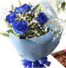 5 adet mavi gülden buket çiçeği  Ankara çiçek satışı 