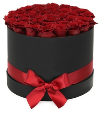 Siyah Kutuda 25 adet kırmızı gül  Ankara çiçek gönderme sitemiz güvenlidir 