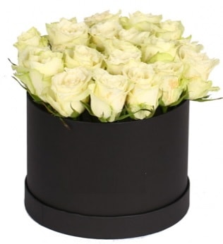 19 adet beyaz gülden görsel kutu çiçeği  Ankara çiçek siparişi sitesi 